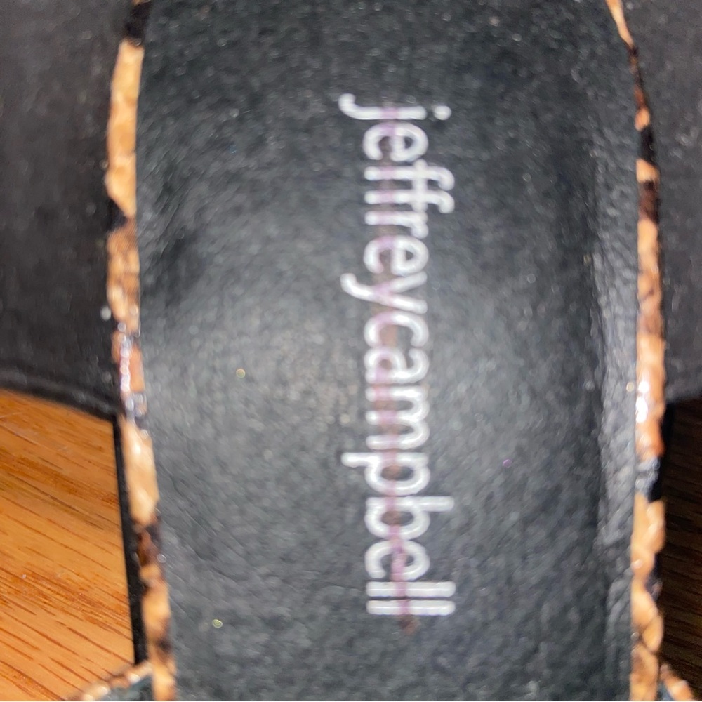 NWOT!!! Jeffrey Campbell Black Snake Print Leather Mary Janes with Block Heel- 9 - Picture 6 of 6